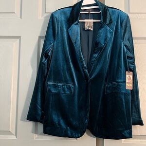 Brand new with tags! RACHEL Rachel Roy Teal Velvet Blazer
